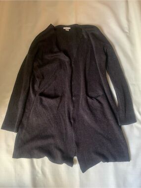 H&M Black Long Open-Front Women's Cardigan